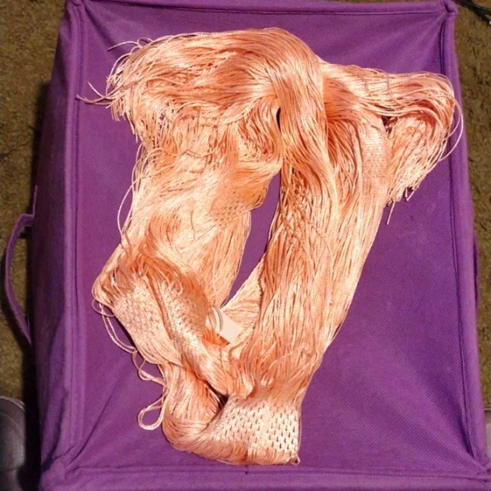 Boutique crocheted scarf peach color